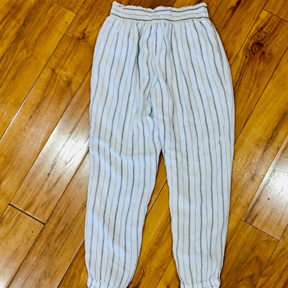American Eagle AEO linen beach pants coastal stripes small -26 inseam - Picture 8 of 9